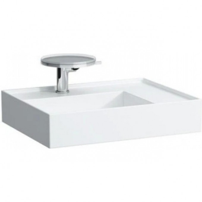 Раковина с полочкой справа LAUFEN KARTELL со специальным скрытым сливом (600x460mm) матовый серый 8.1033.4.759.112.1 Раковина с полочкой справа LAUFEN KARTELL со специальным скрытым сливом (600x460mm) матовый серый 8.1033.4.759.112.1